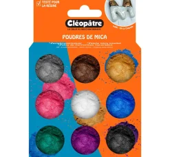 Glimmerpuder Farbset, 9 Tiegel