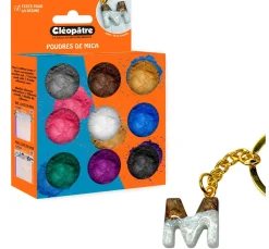 Glimmerpuder Farbset, 9 Tiegel