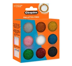Glitzerpulver Farbset, 9 Tigel