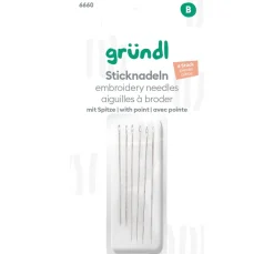 Gründl Sticknadeln mit Spitze, 6 Stück
