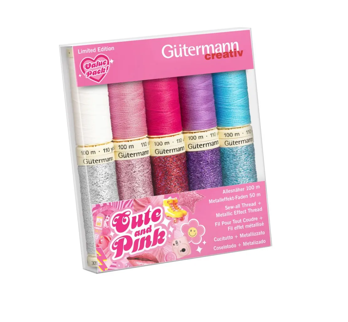 Gütermann Cute and Pink-Box, 8 Spulen