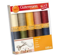 Gütermann Nähfaden-Set Baumwolle, 10 Spulen