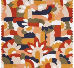 Halbpanama-Stoff "Naive Blumen"