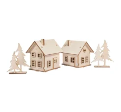 Holzbausatz "Lichterhäuser und Tannen", inkl. LED