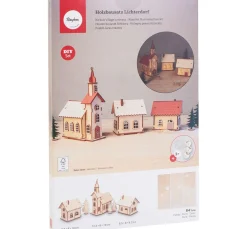 Holzbausatz-Lichterdorf, 84-tlg.