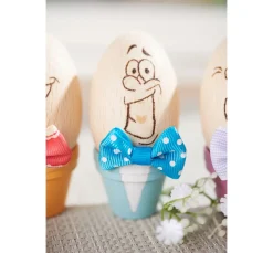 Holz-Ei, oben gebohrt, 40 x 60 mm