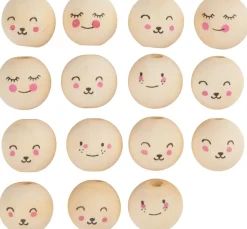Holzkugeln mit Gesicht "Cute Faces"