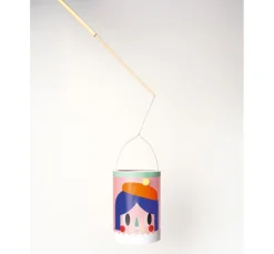 Holz-Laternenstab inkl. Drahtbügel + 1 LED Licht