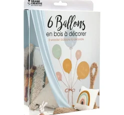 Holz-Luftballon, 6er Set