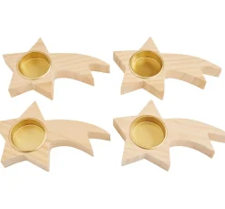 Holz-Metall-Adventsring "Sterne", zum Zusammenstecken