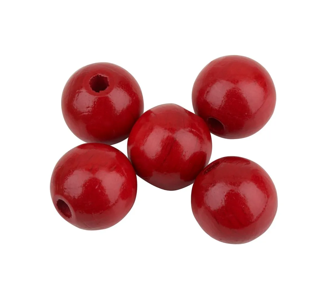 Holzperlen, Ø 12 mm, 30 Stück