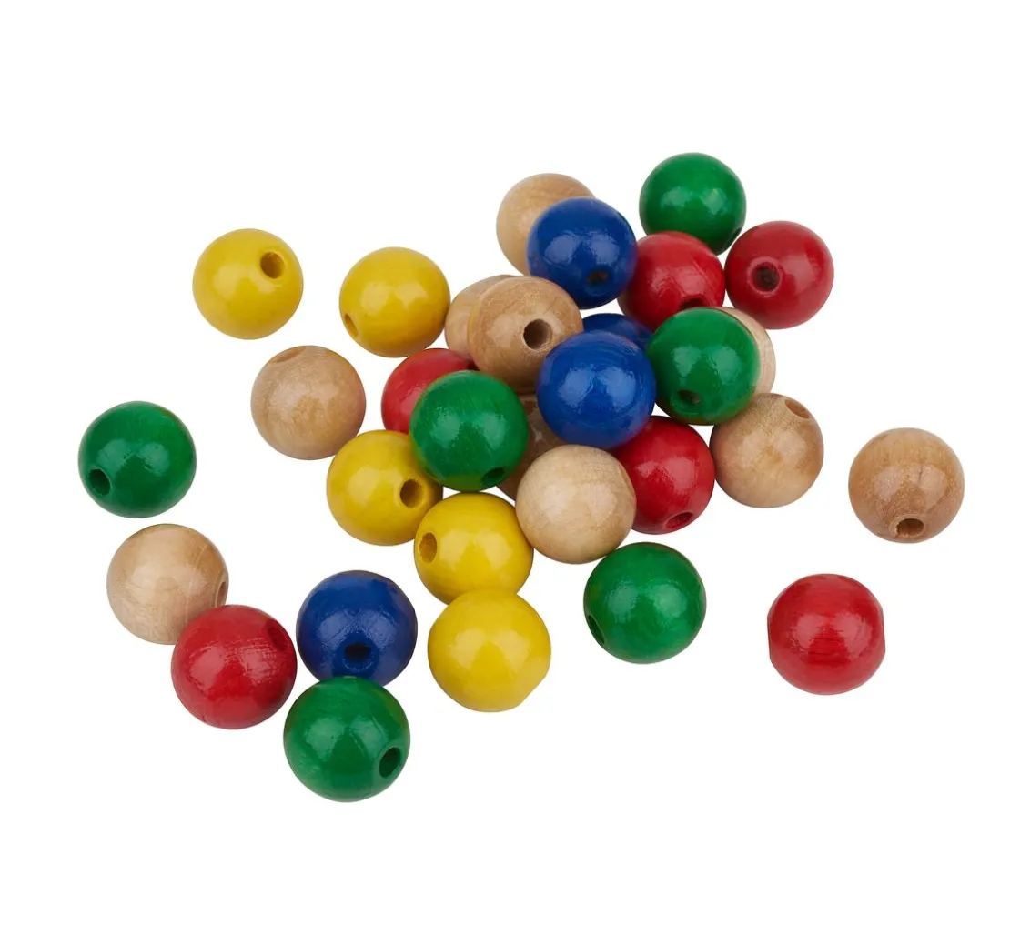 Holzperlen, Ø 12 mm, 30 Stück