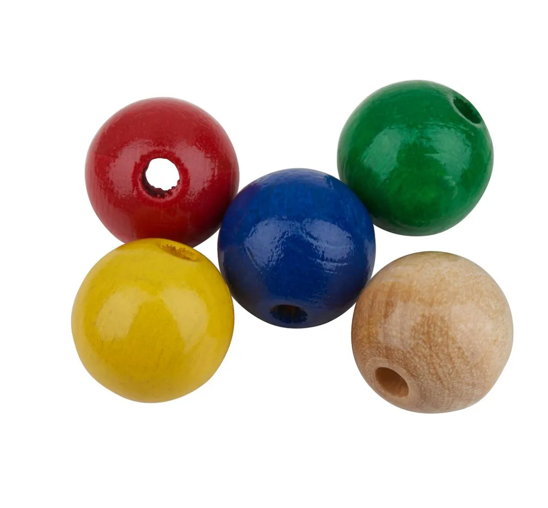 Holzperlen, Ø 12 mm, 30 Stück