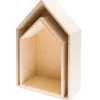 Holzregal "Haus", 2er-Set