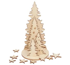 Holz-Steckmotiv "Tannentrio", Sperrholz