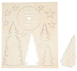 Holz-Steckmotiv "Tannentrio", Sperrholz