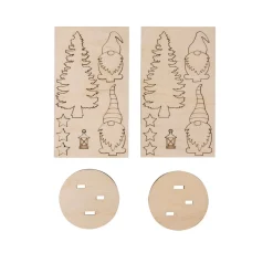 Holz-Steckmotiv "Wichtel mit Tanne"