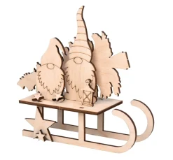 Holz-Steckmotiv "Wichtel-Schlitten"