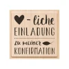 Holzstempel "Herzliche Einladung Konfirmation"