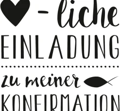 Holzstempel "Herzliche Einladung Konfirmation"