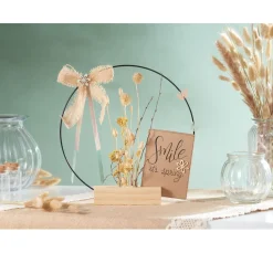 Holzständer für Trockenblumen und Dekoring