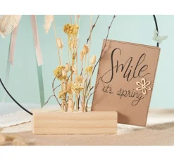 Holzständer für Trockenblumen und Dekoring