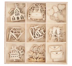 Holz-Streuteile "Hochzeit"