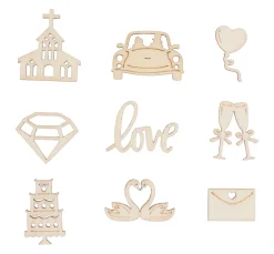 Holz-Streuteile "Hochzeit"