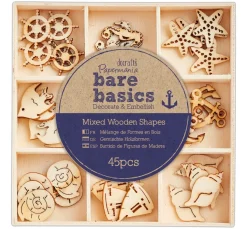 Holz-Streuteile "Maritim", 45 Stück