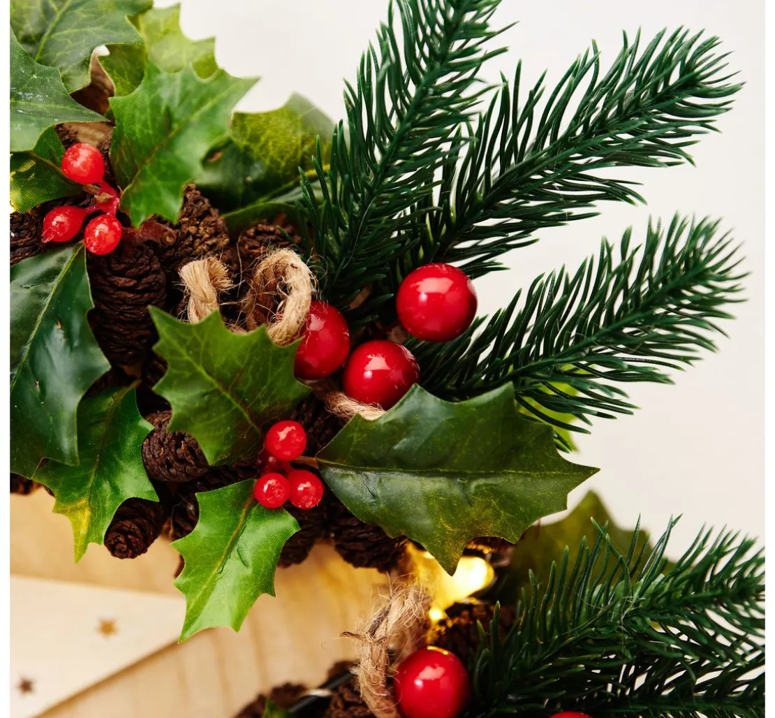 Ilex Zweig "Green" mit Beeren, L 40 cm,