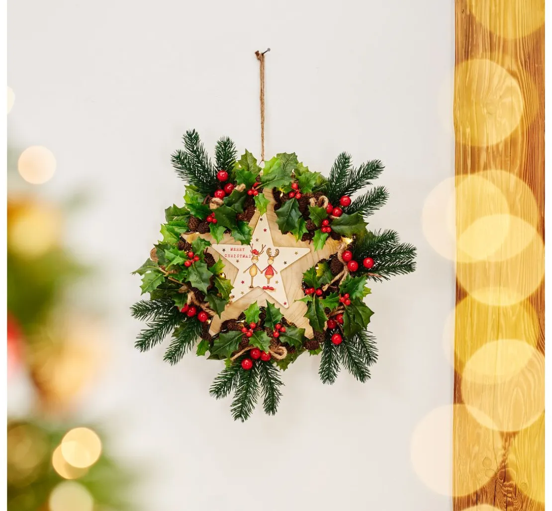 Ilex Zweig "Green" mit Beeren, L 40 cm,