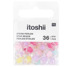 itoshii Perlen-Set "Sterne Transparent mit Farbeinzug"