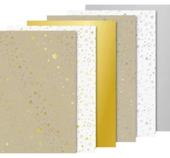Karton-Block "Sterne" Gold/Silber