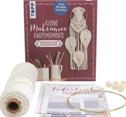 Kleine Knüpfmomente: Makramee-Knüpf-Set "Federleichter Traumfänger"