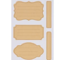 Kraftpapier Sticker "Etiketten liniert"