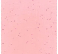 Krinkel-Musselin Baumwoll-Stoff mit Metallic-Effekt "Wild Dots-Lachsrosa"