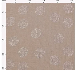 Krinkel-Musselin Baumwoll-Stoff mit Metallic-Effekt "Sakura Blossom Taupe"