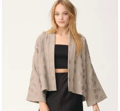 Krinkel-Musselin Baumwoll-Stoff mit Metallic-Effekt 