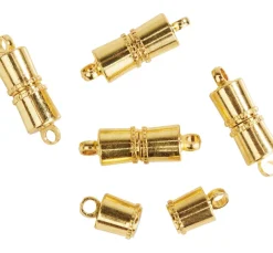 Magnet-Verschluss "Line", 5 Stück, vergoldet