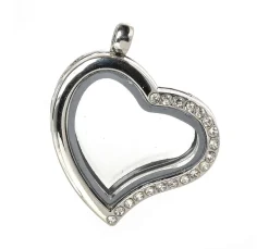 Medaillon-Anhänger "Herz mit Strass"