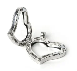 Medaillon-Anhänger "Herz mit Strass"