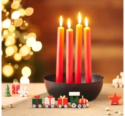 Metall-Adventskerzenhalterschale für 4 Stabkerzen