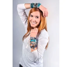 Metall-Schmuckperle "Blume", 6 Stück