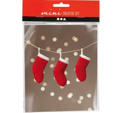 Mini Bastelset Häkeln "Weihnachtsstrümpfe"