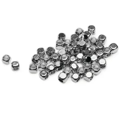 Mini Metall-Perle "Würfel", 50 Stück