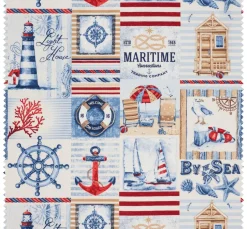 Motiv-Stoff Leinenoptik "By the Sea"