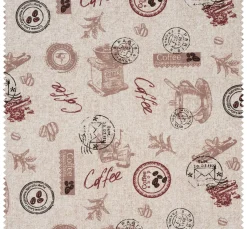 Motiv-Stoff Leinenoptik "Coffee"