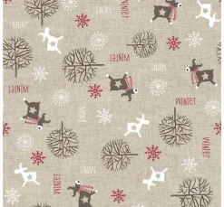 Motiv-Stoff Leinenoptik "Frozen"