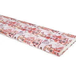 Motiv-Stoff Leinenoptik "Häuser im Schnee"