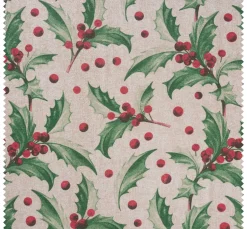 Motiv-Stoff Leinenoptik "Ilex"